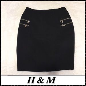 H&M black pencil/mini skirt
